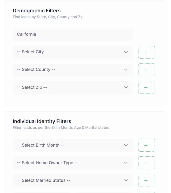 Available lead Filters