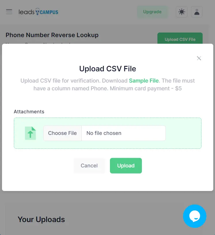 Leadscampus Phone Number Verification Tool