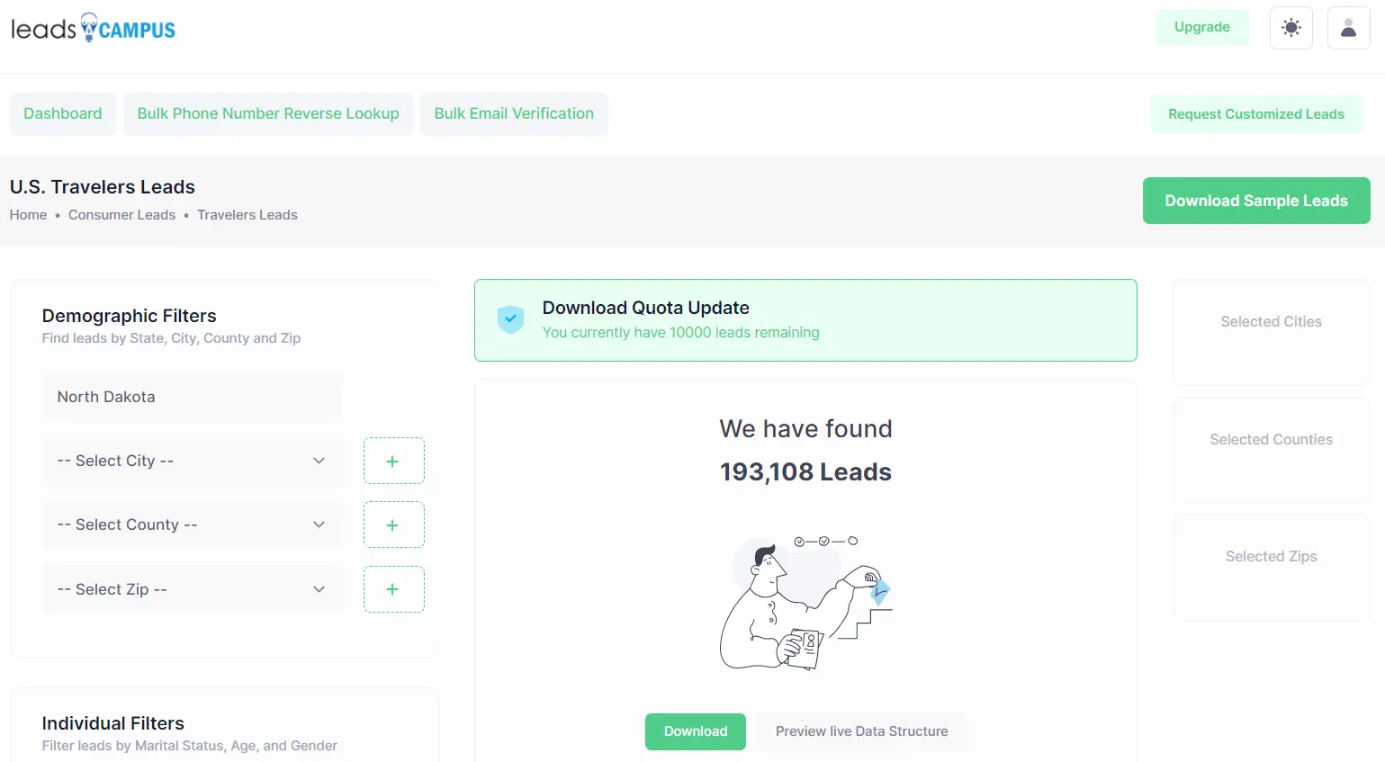 How to download US Traveler Leads from Leadscampus